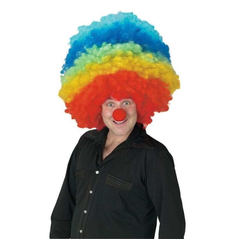 “Clown – Rainbow Afro” Mega Halloween Wig