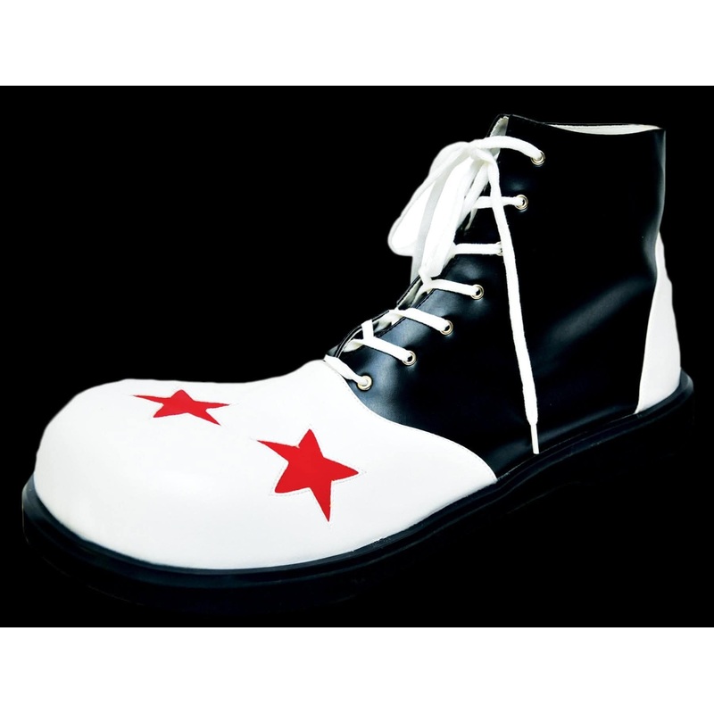 “Wingtip – Black/White” Clown Shoes Large