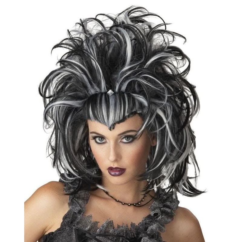 “Evil Sorceress – Black and White” Halloween Wig