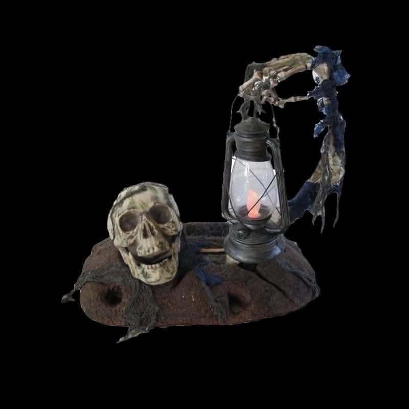 “Groundbreaker Skeleton with Lantern Graveyard” Halloween Prop