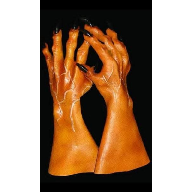 “Movie Quality Pumpkin Deluxe Latex Hands” Halloween Costume Gloves
