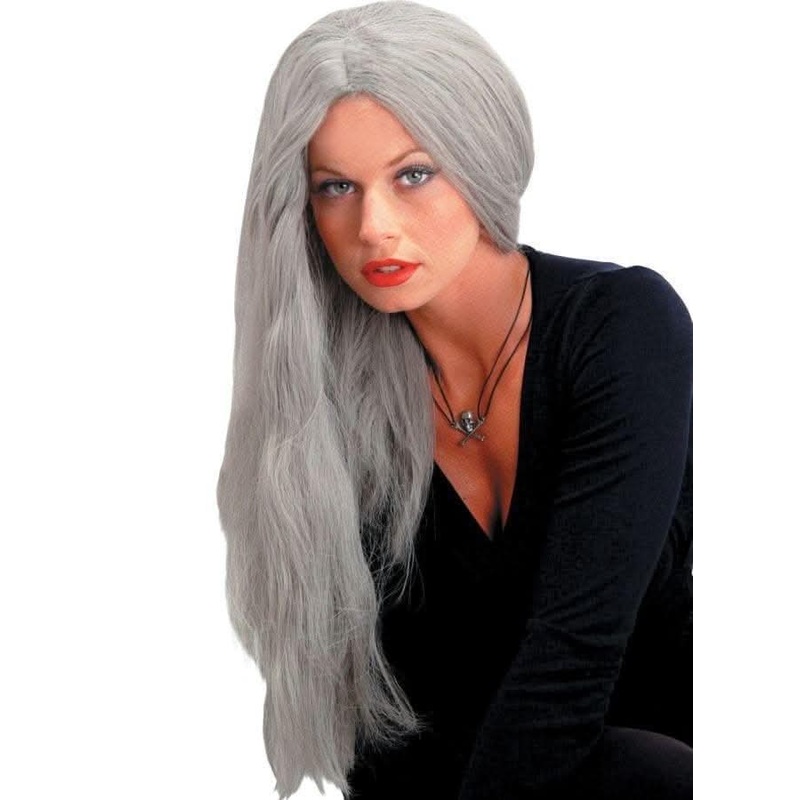 “Straight Grey Witch” Halloween Wig – 24″