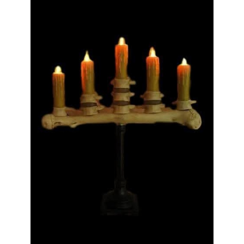 “Candelabra Table Top Halloween Prop w/ 5 Flicker Candles” Haunted House Lighting