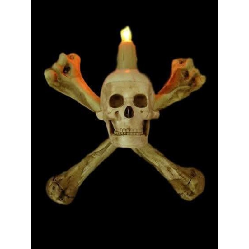 “Humerus Bone Wall Sconce with 3 inch Skull” Haunted House Lighting