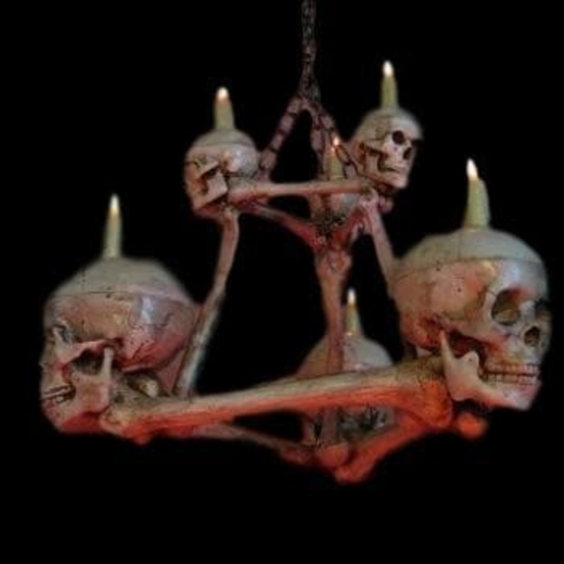 “Two-Tiered Skull/Bone Chandelier” Haunted House Lighting