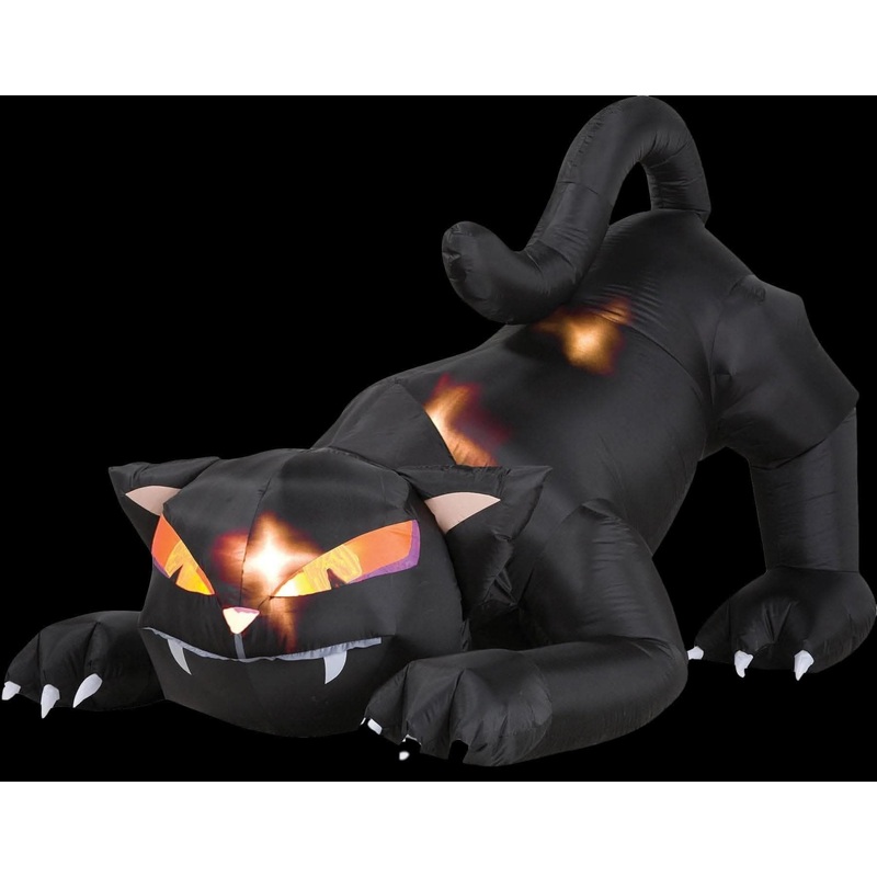 “Black Cat with Turning Head” Air-blown Inflatable Halloween Decoration