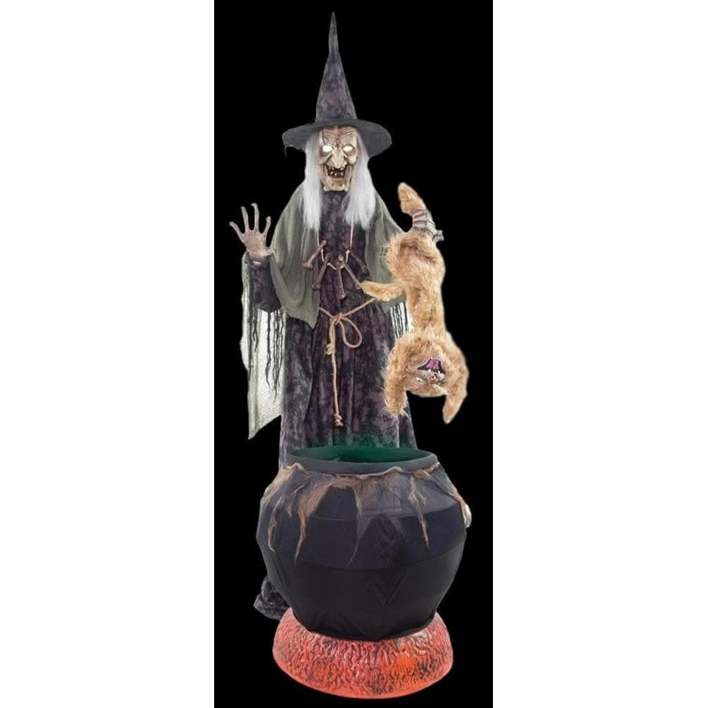 “Cat-tastrophe Cauldron (No Fog)” Electric Animated Halloween Prop