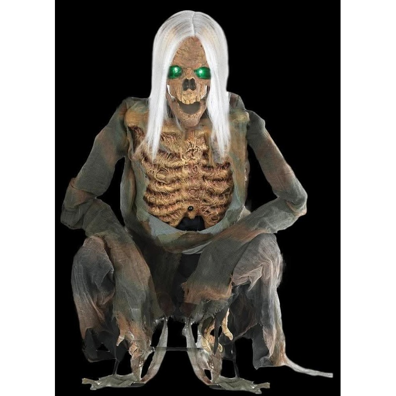“Crouching Bones” Electric Animated Skeleton Halloween Prop