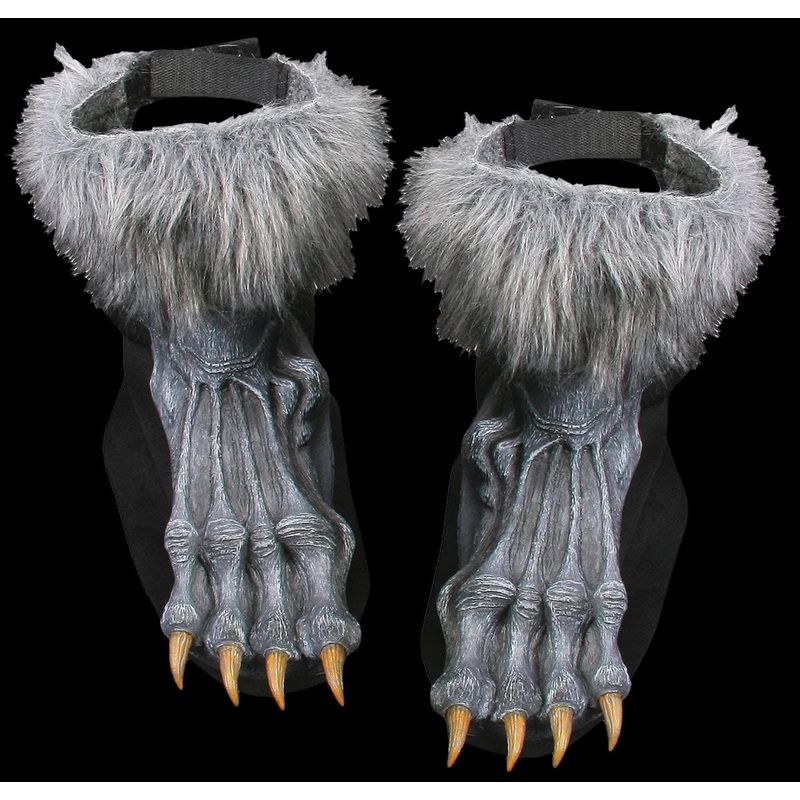 “Grey Werewolf Feet Shoe Covers” Halloween Costume Accessory