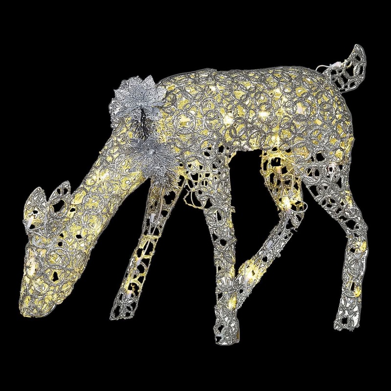 Light-Up LED Doe with Sparkle Rings Outdoor Decoration