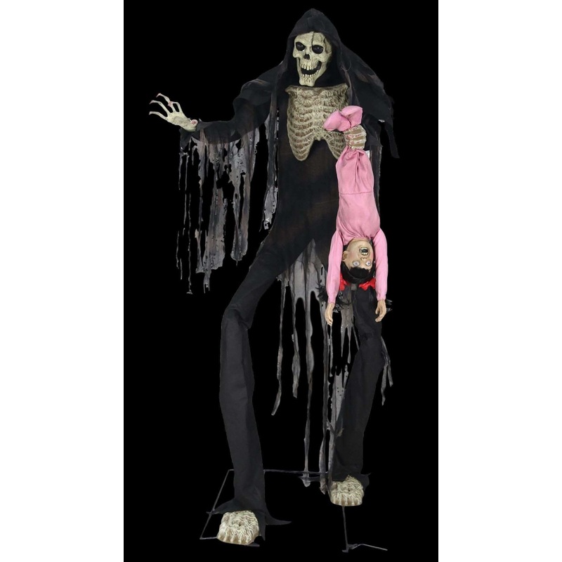 Towering Boogey Man with Child” Halloween Animatronic Decoration