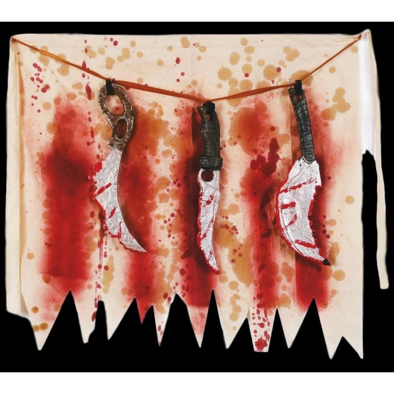 “Butcher Apron With 3 Knives” Horror Weapon Halloween Prop