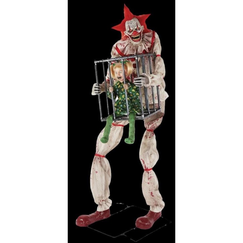 “Cagey the Clown with Child” Halloween Animatronic Decoration