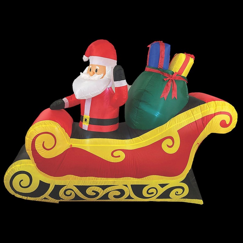 84″ Blow Up Inflatable Santa Sleigh Outdoor Yard Decoration