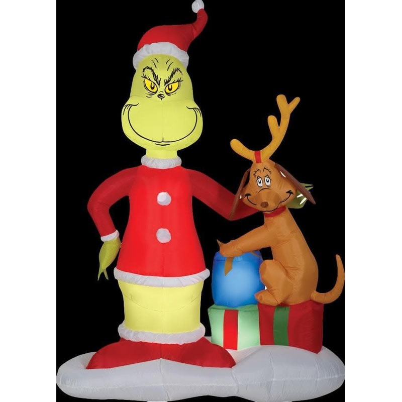 Airblown Grinch & Max With Presents Inflatable Scene – Dr. Seuss