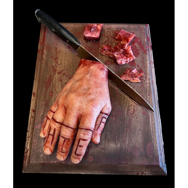 “Cutting Board with Magnetic Fingers” Human Body Part Halloween Prop
