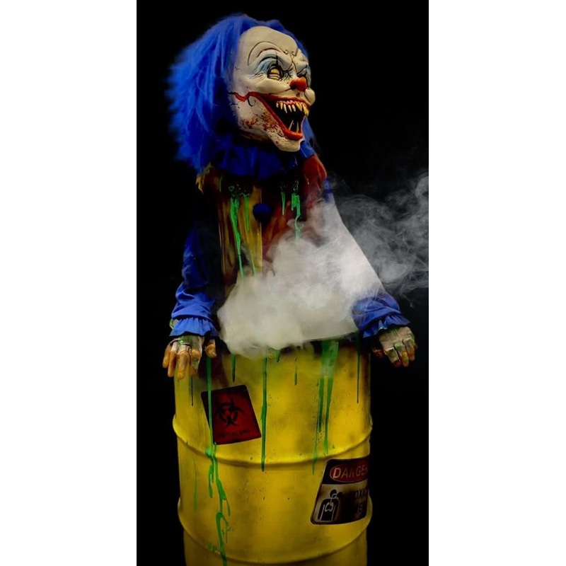 Evil Clown Barrel Fright Scare Animatronic