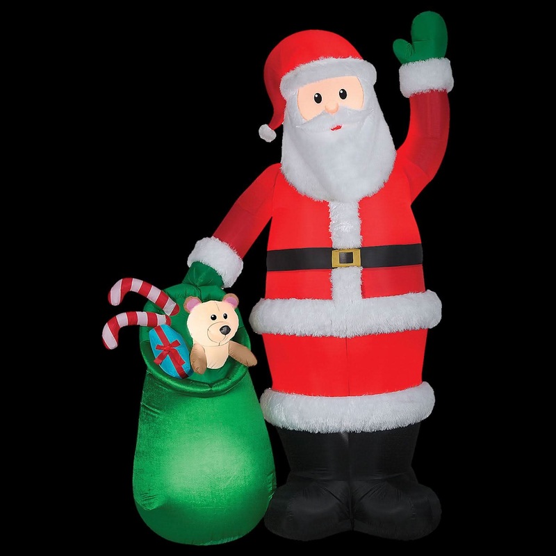 Luxe Santa with Toy Bag 107″ Inflatable Christmas Outdoor Yard Decor