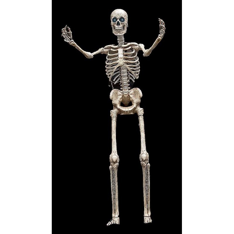 8′ Towering Skeleton with Projection Eyes Halloween Animatronic Decoration
