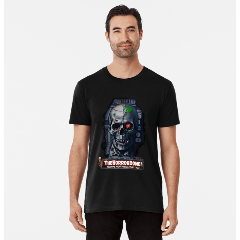 HorrorDome Zombie Skull Premium T-Shirt Small