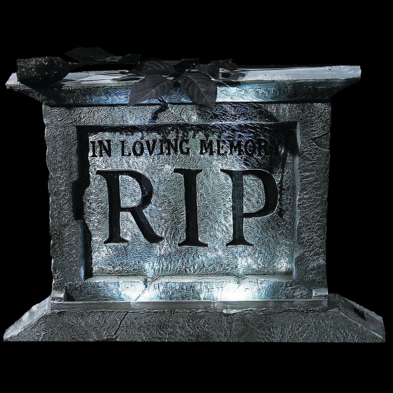 Tombstone Pedestal with Rose Halloween Decoration