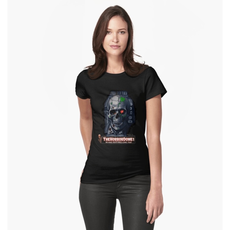 Women’s HorrorDome Zombie Skull Fitted T-Shirt Small