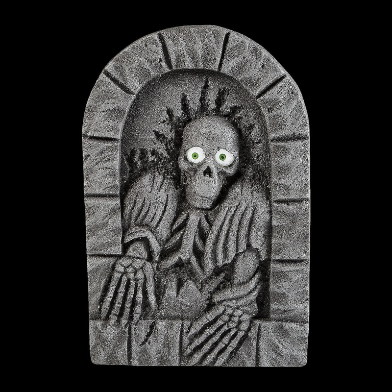 22 Gray Tombstone with Light-Up Moving Eyes Halloween Decoration