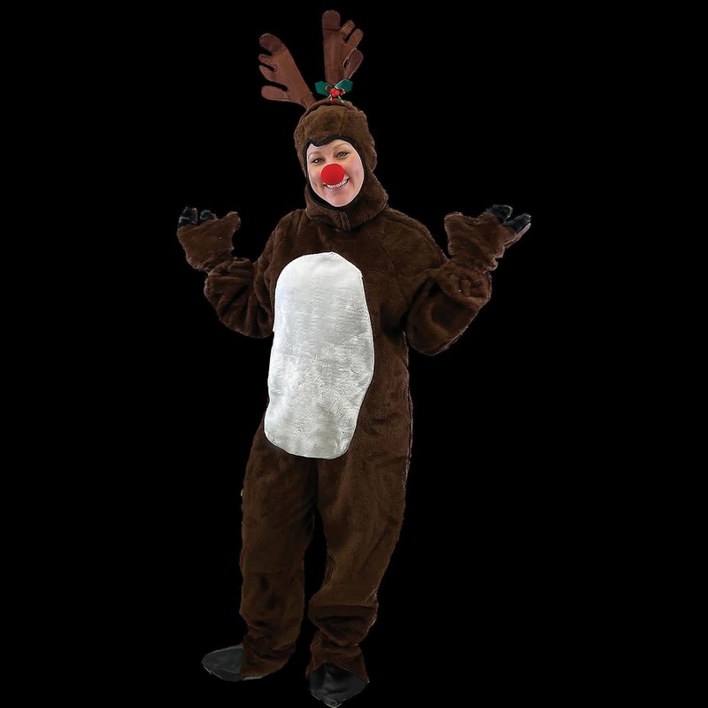 Adults Reindeer Costume with Hood Medium