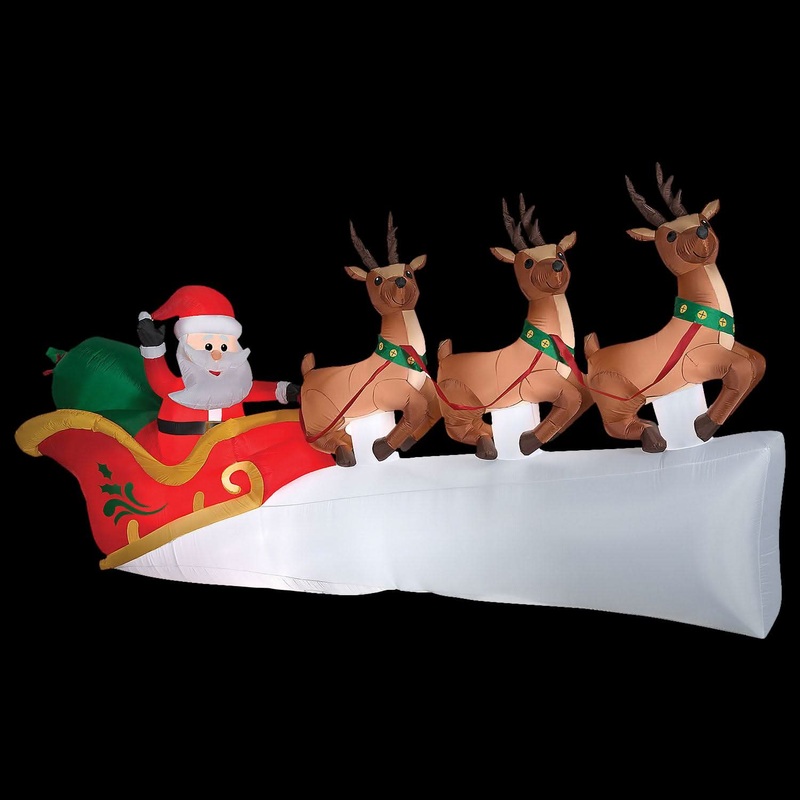 Santa in Sleigh Scene 68″ Inflatable Christmas Outdoor Yard Decor