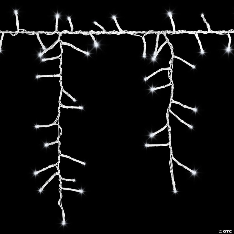 Strands of Magic Tangle-Free Cool White LED Light Icicle String Christmas Outdoor Yard Decoration