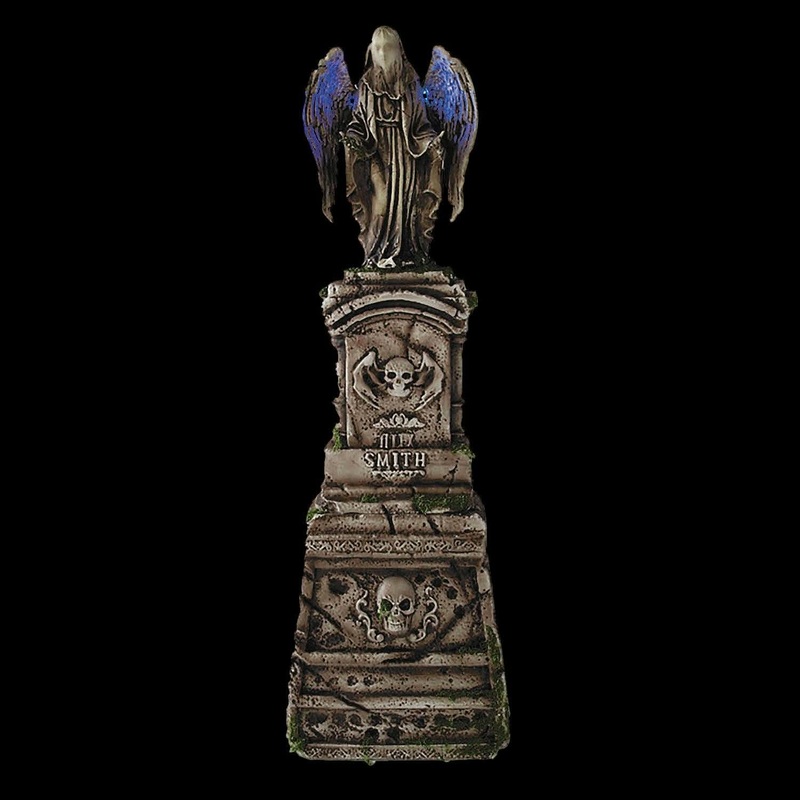 7″ Tombstone with Light-Up Angel & Skulls Halloween Animatronic New for 2025