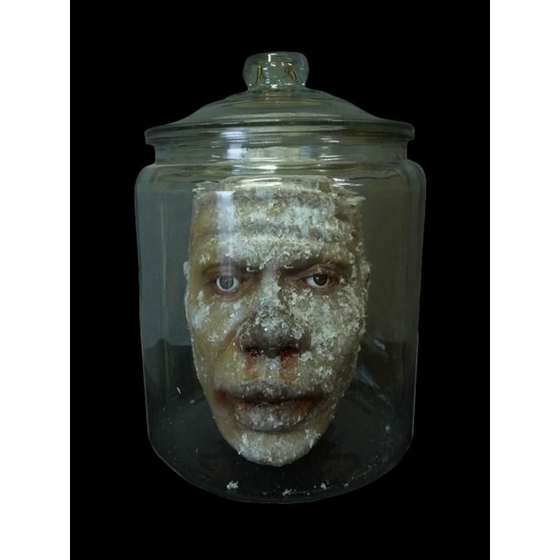 Frozen Richard Head in Jar Halloween Prop