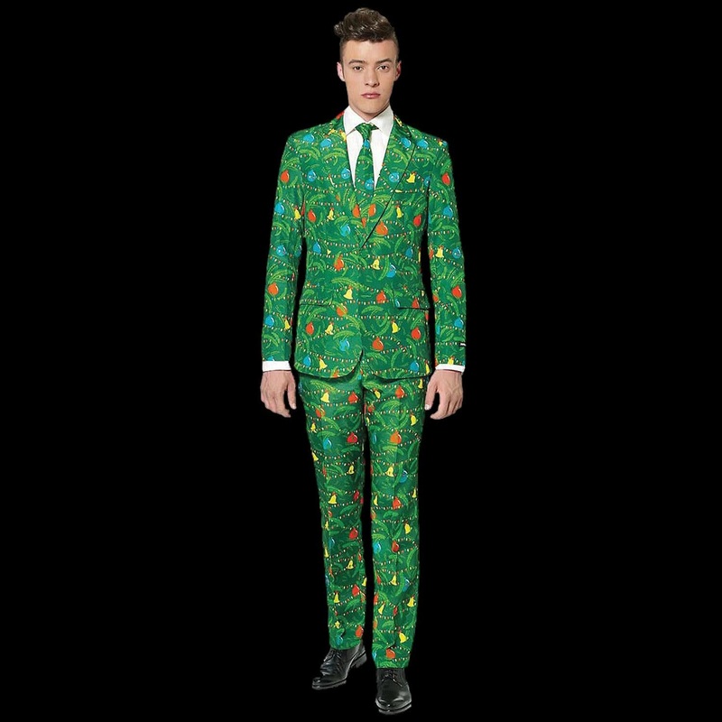 Mens Green Christmas Tree Suit Men 34-36