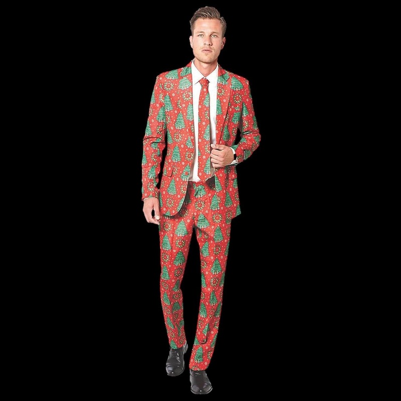 Mens Red Christmas Suit Men 34-36