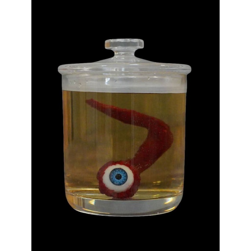 Nerve Eye in Specimen Jar Halloween Prop