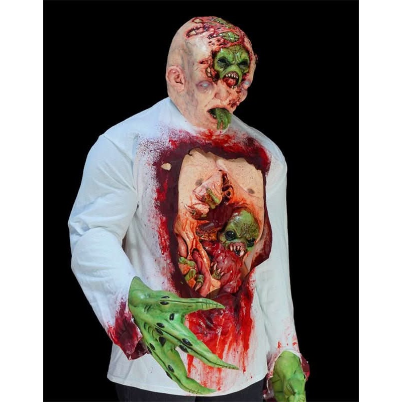 NEW for 2025 Alien Host” HD Studios Halloween Costume Full costume with Mask Chest Shirt and Hands