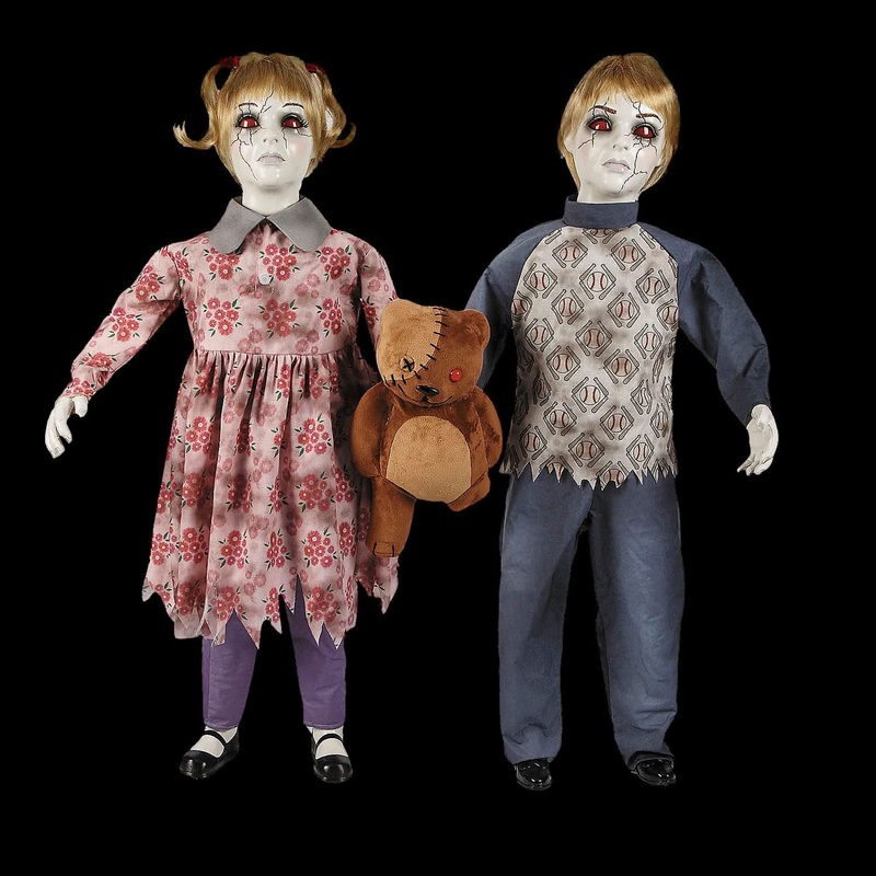 NEW FOR 2025 Apocalypse Twins with Stuffed Bear Halloween Animatronic