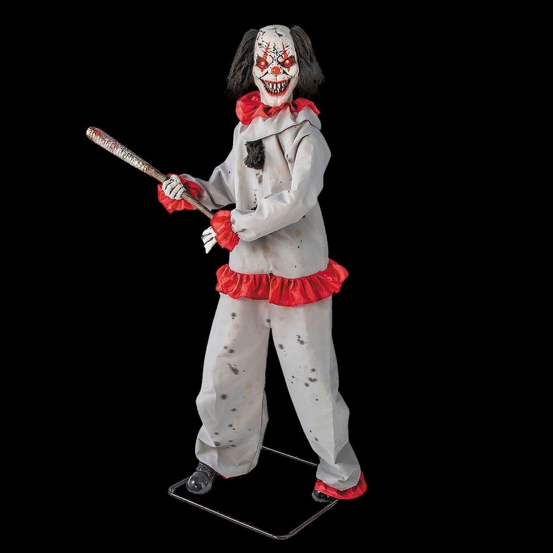 NEW FOR 2025 Standing Clown with Baseball Bat Halloween Animatronic Decoration