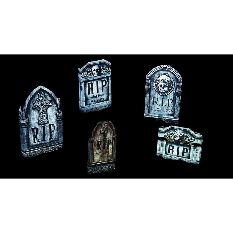 Photo-Realistic Tombstone Halloween Decorations Set