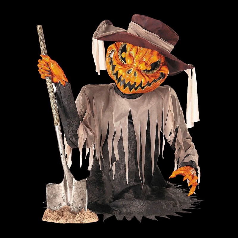 Pumpkin Head Scarecrow Halloween Animatronic Decoration