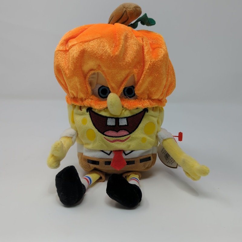 Pumpkin Mask SpongeBob Beanie Baby 8″