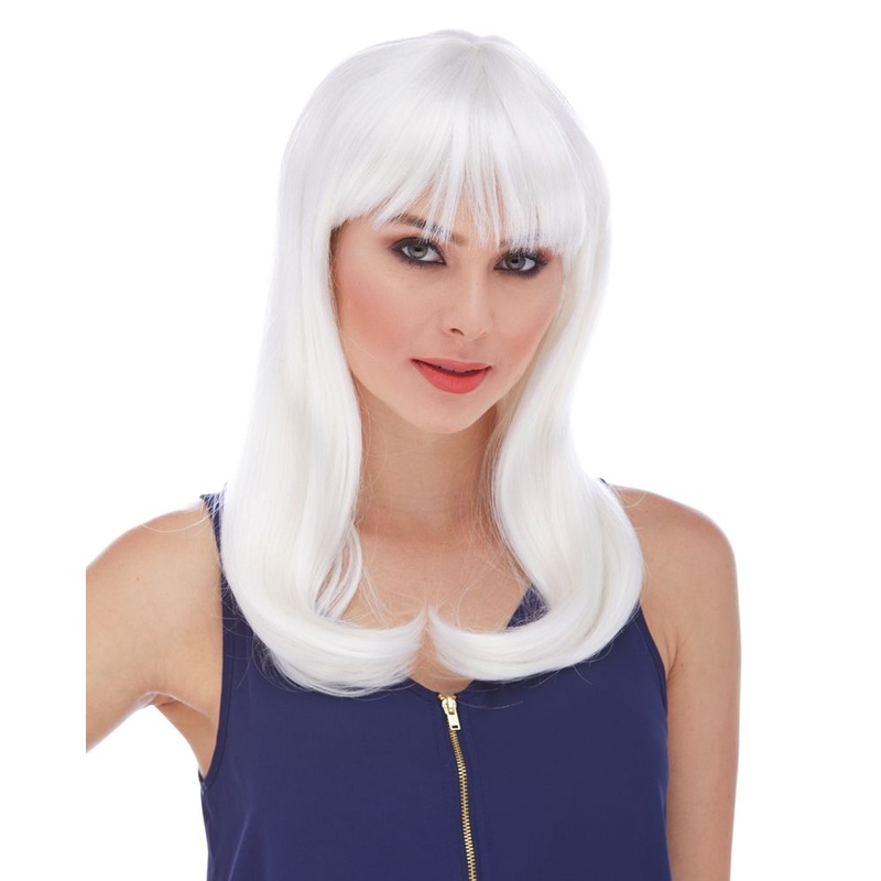 Classy Platinum White Wig