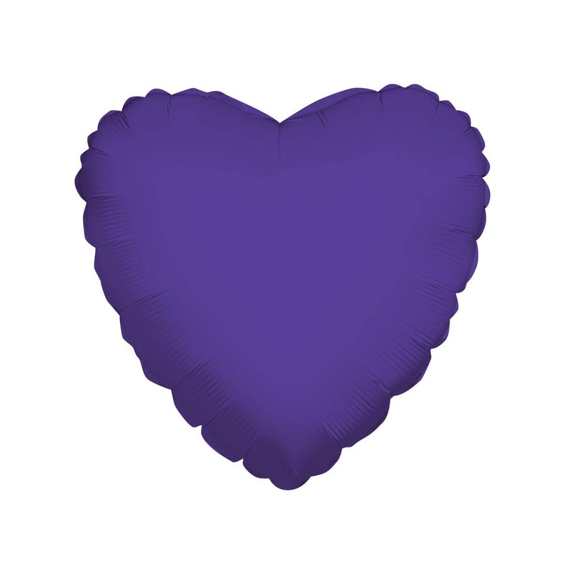 Metallic Purple Heart Shaped 46cm Foil Balloon
