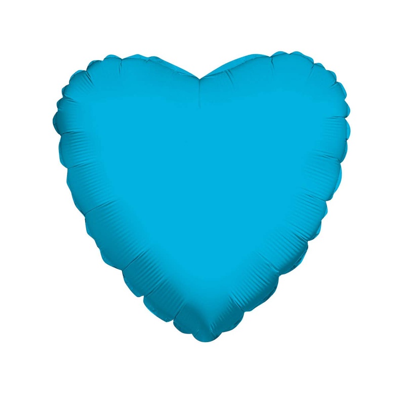 Metallic Turquoise Blue Heart Shaped 46cm Foil Balloon