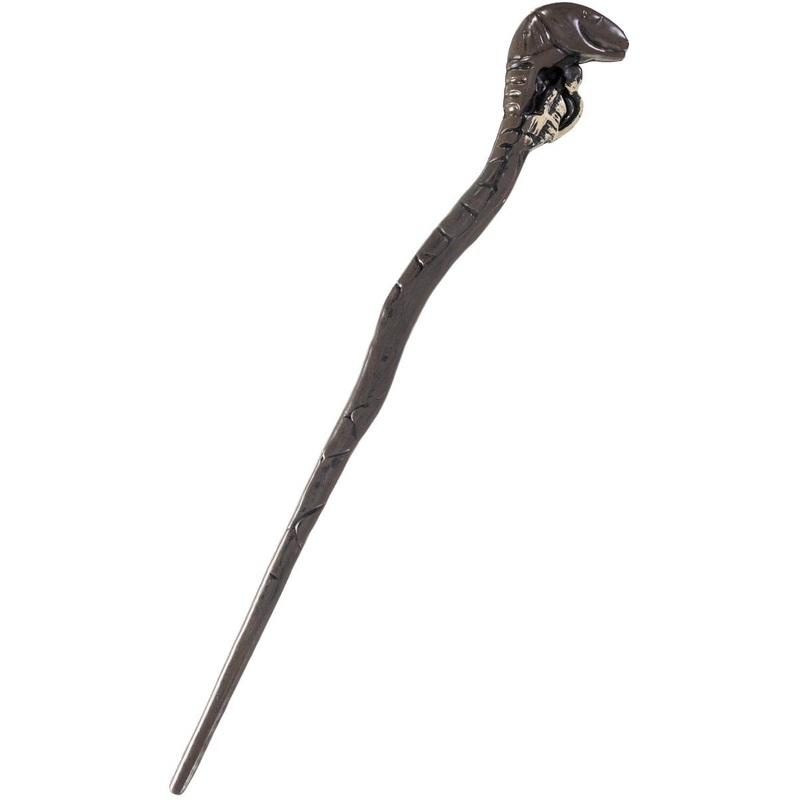 Wooden Look Wizard Costume Wand with Snake Handle