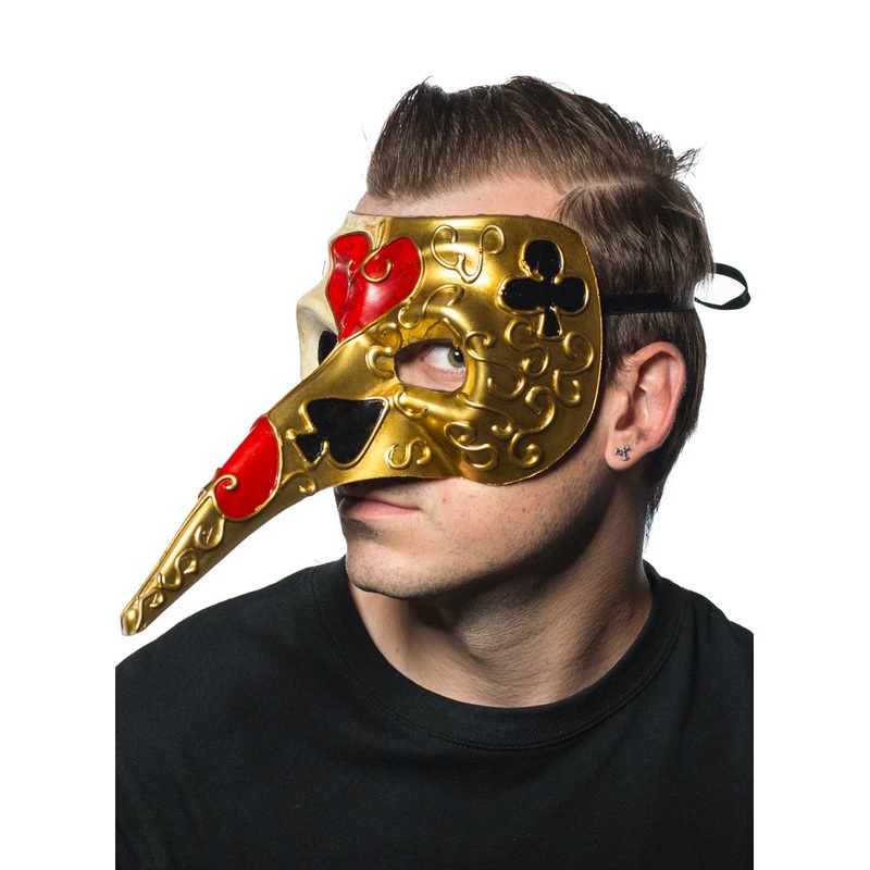 Long Nose Venetian Card Symbols Masquerade Mask
