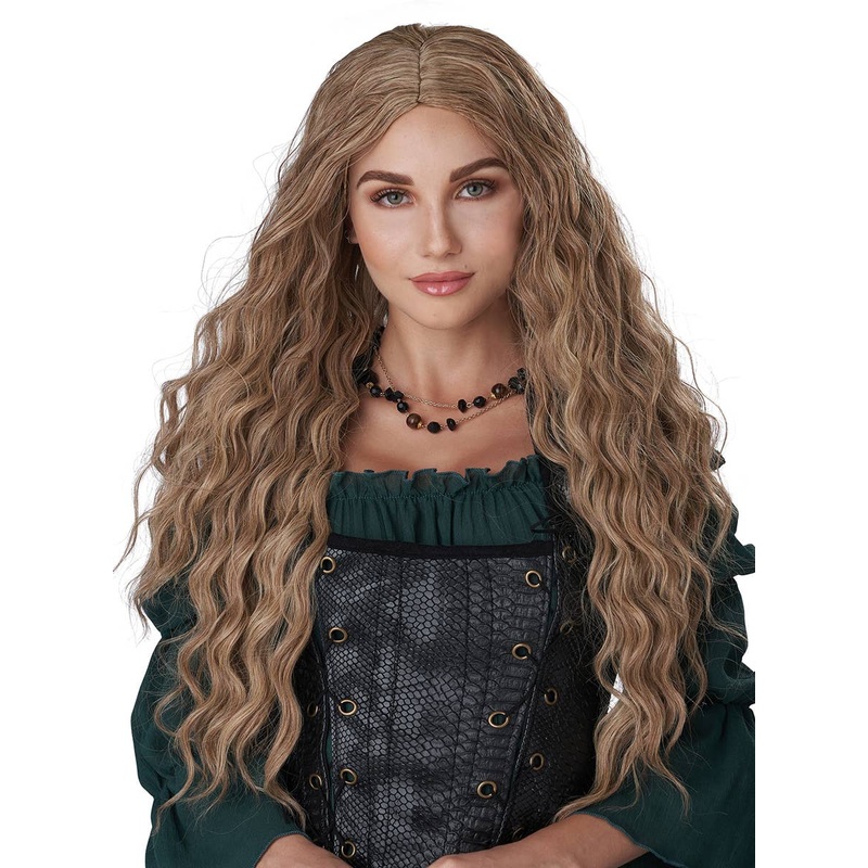 Renaissance Maiden Long Wavy Blonde Womens Costume Wig