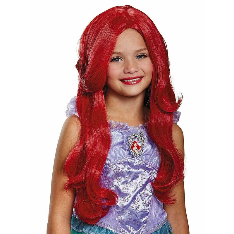 The Little Mermaid Girls Long Red Ariel Costume Wig