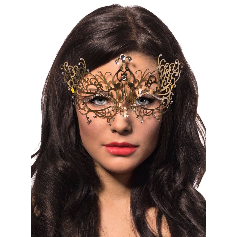 Delicate Gold Filigree Lightweight Metal Masquerade Mask
