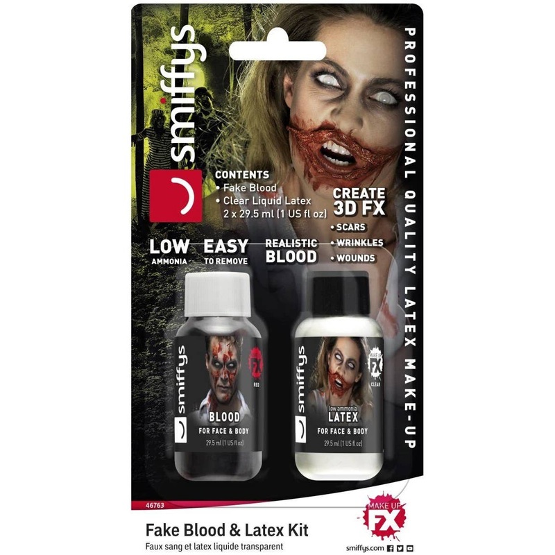 Fake Blood and Low Ammonia Latex 29.5ml Special FX Makeup Set